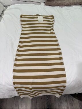 NWT Stitch & Feather Striped Midi Dress L